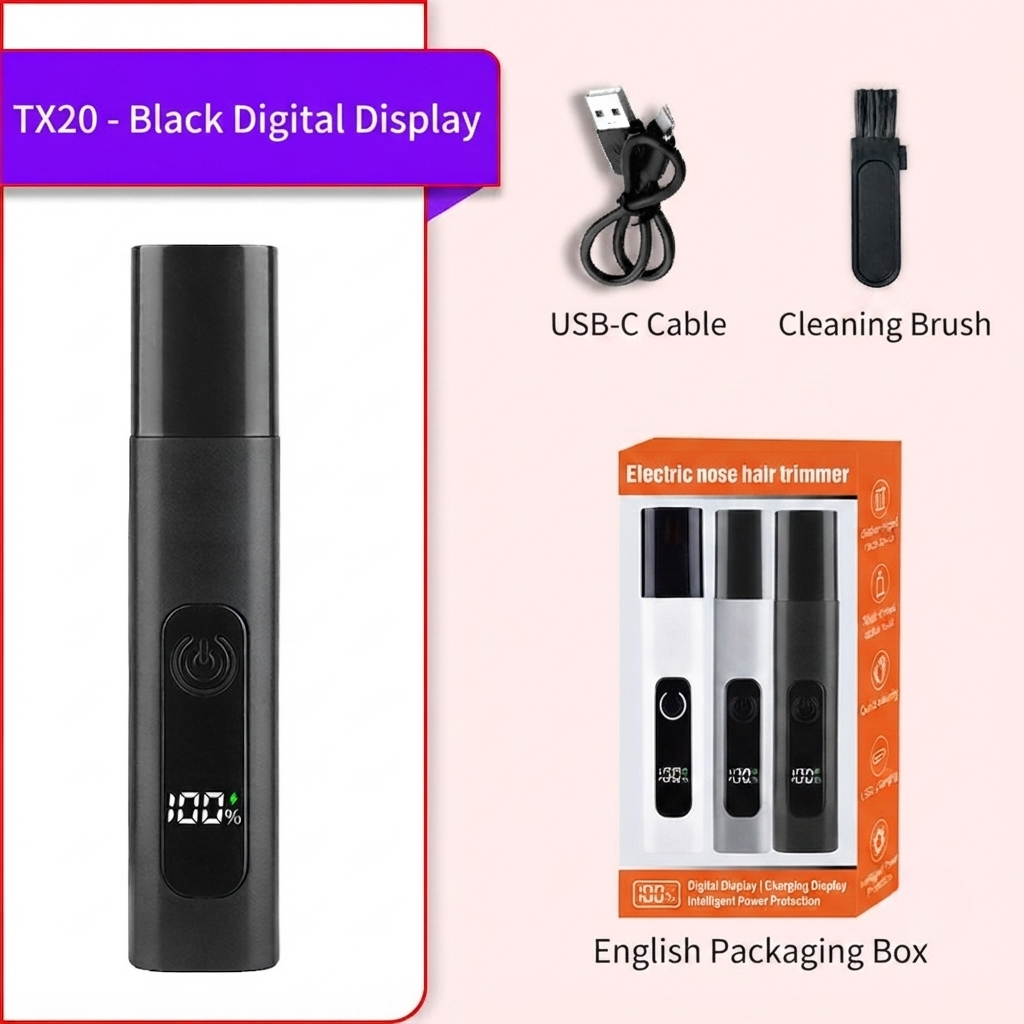 Dlibryla® Professional LED Display Nose & Ear Trimmer, Painless Travel Gifts for Men Women.