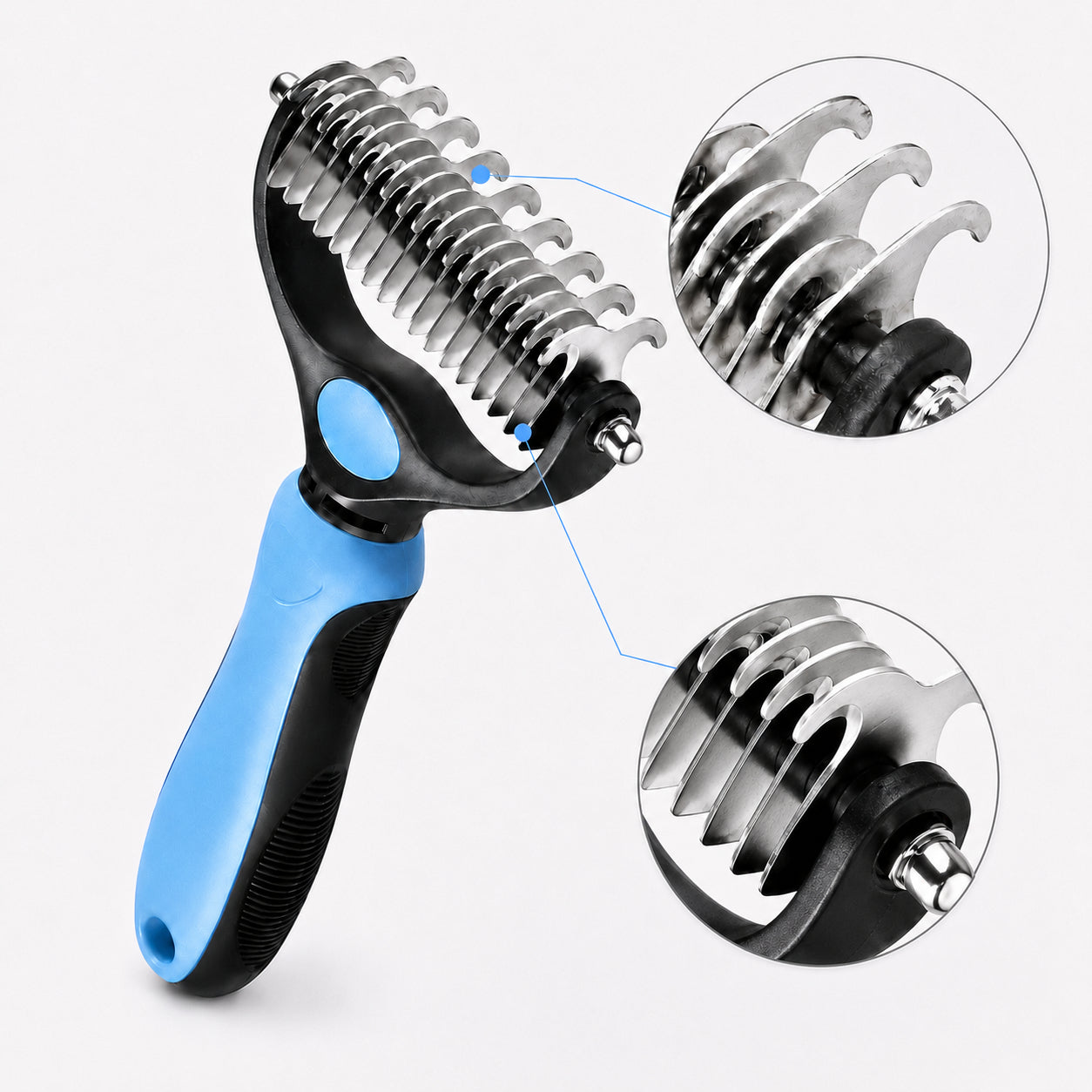 😽LAST DAY 50% OFF🐾Double-Sided Pet Grooming Brush – Hurtless Shedding & Dematting Undercoat Rake for Dogs and Cats