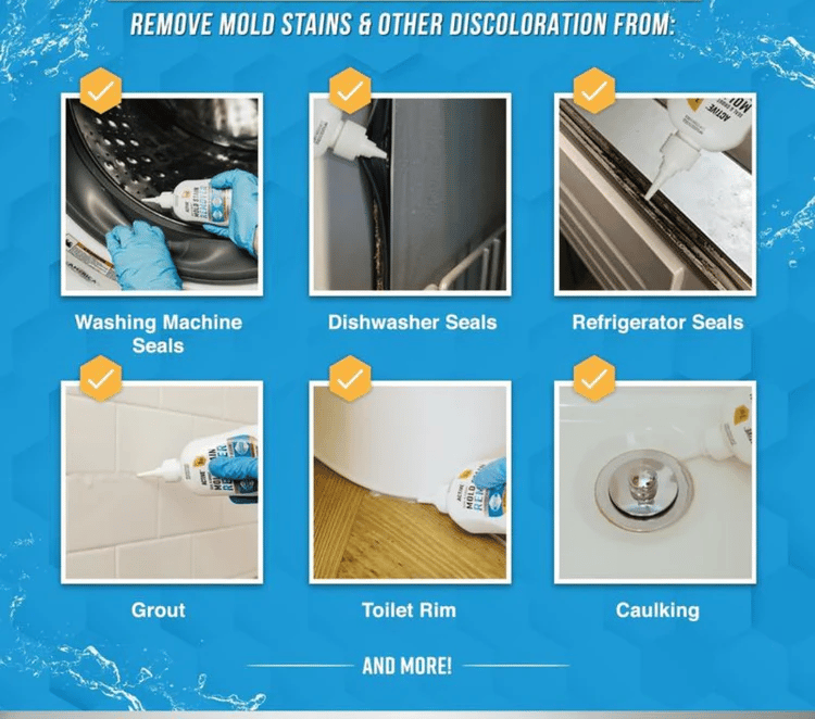 🔥LIMITED SALE 50% OFF!!💥Dlibryla® Mold Remover Gel with Scrub Brush – Heavy Duty Mildew Stain Cleaner for Washer Gasket, Shower Caulk, Tile Grout & Bathroom