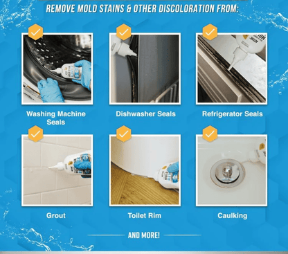 🔥LIMITED SALE 50% OFF!!💥Dlibryla® Mold Remover Gel with Scrub Brush – Heavy Duty Mildew Stain Cleaner for Washer Gasket, Shower Caulk, Tile Grout & Bathroom