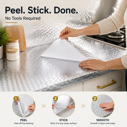 Dlibryla® Peel & Stick Kitchen Makeover Film – Waterproof DIY Countertop & Cabinet Cover