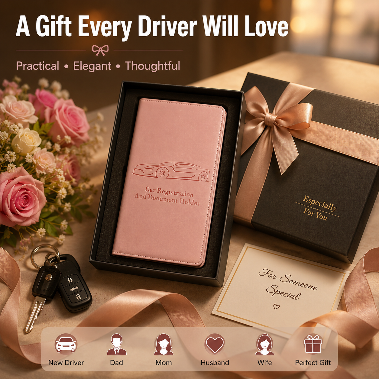 👝LAST DAY 50% OFF🚗 Car Registration & Insurance Document Holder | Premium PU Leather Organizer