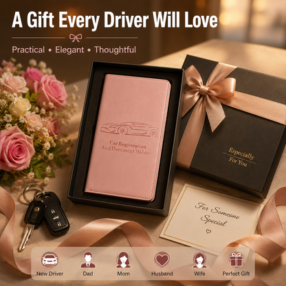 👝LAST DAY 50% OFF🚗 Car Registration & Insurance Document Holder | Premium PU Leather Organizer