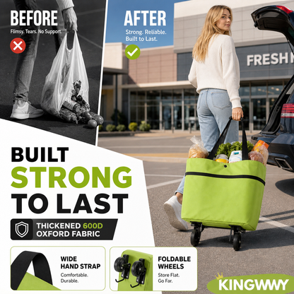 ❤Last Day 50% OFF🛒Dlibryla® Foldable 2-in-1 Rolling Shopping Bag