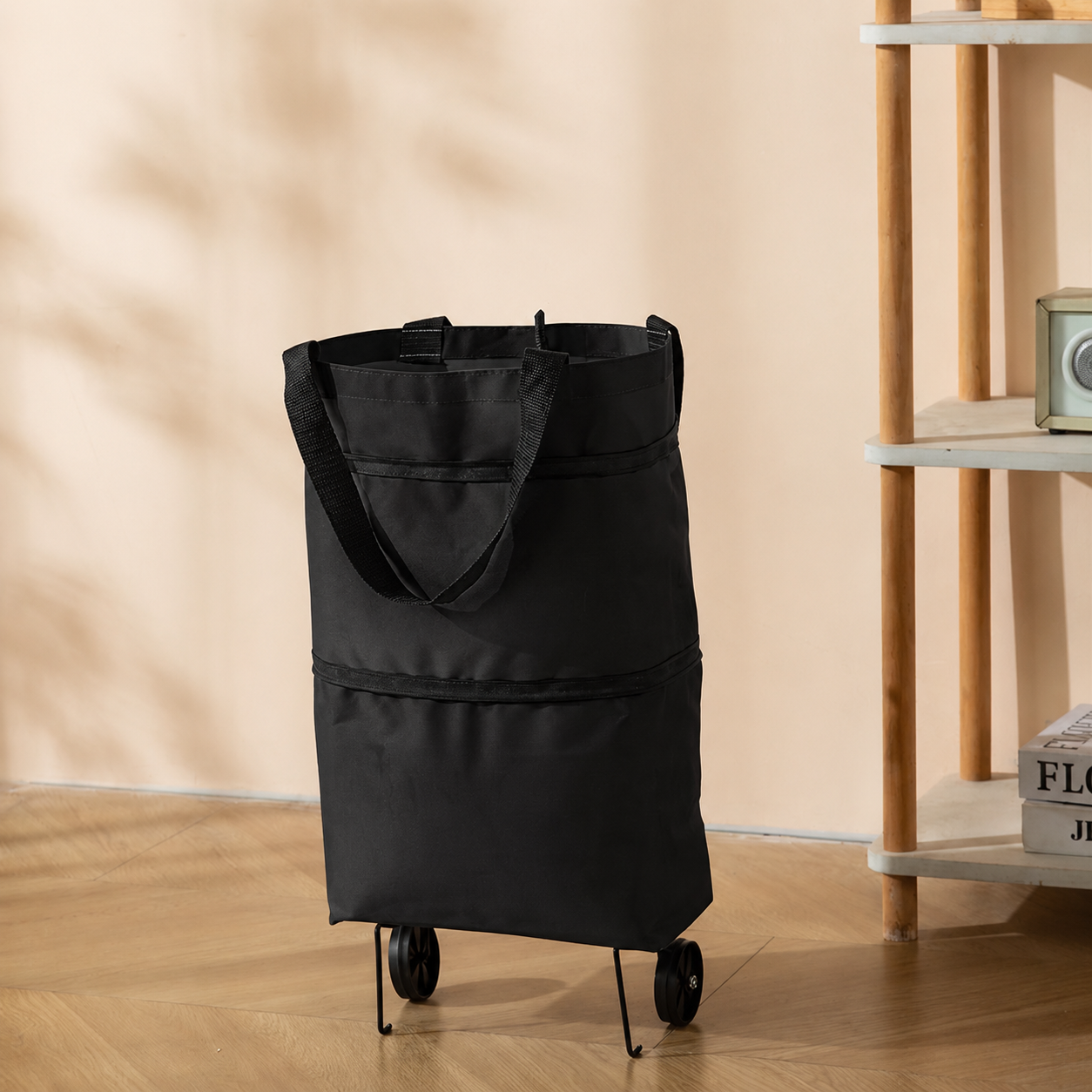 ❤Last Day 50% OFF🛒Dlibryla® Foldable 2-in-1 Rolling Shopping Bag