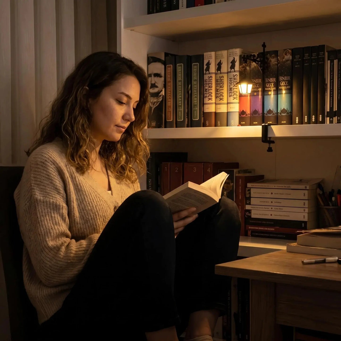 Dlibryla® Mini Library Lantern Shelf Lamp for Cozy Reading Nook Decor