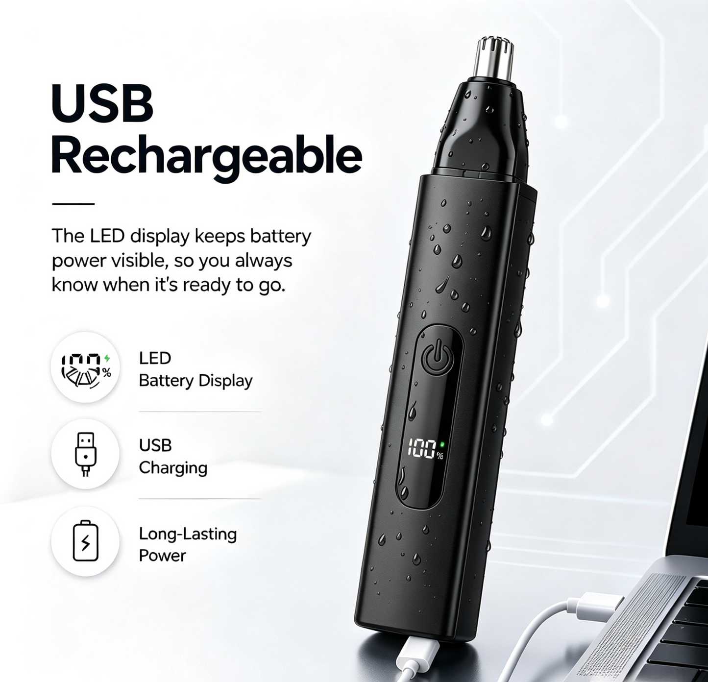 Dlibryla® Professional LED Display Nose & Ear Trimmer, Painless Travel Gifts for Men Women.