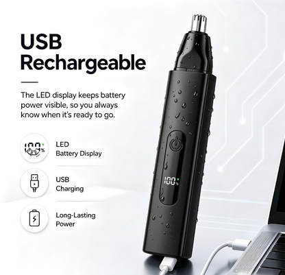 Dlibryla® Professional LED Display Nose & Ear Trimmer, Painless Travel Gifts for Men Women.