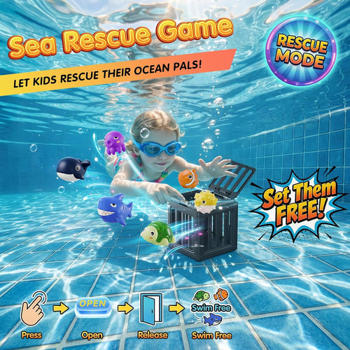 🔥💓Last Day 50% OFF✨ Ocean Animal Pool DivingToy Set - Toss, Dive, Press &Rescue