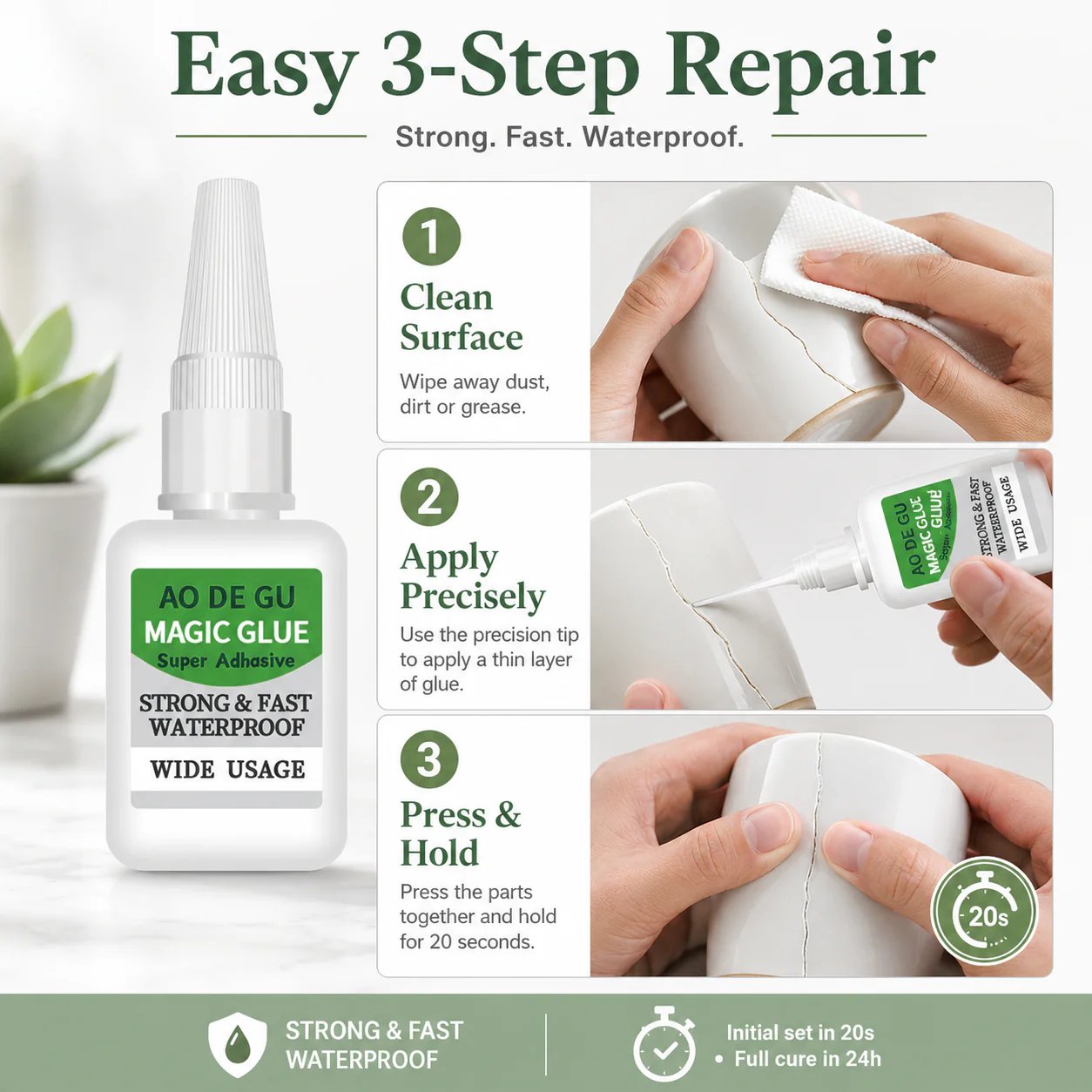 ⚡Dlibryla® Fast-Setting Super Glue Kit – 4 × 20mL Per Set