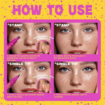 🎉Last Day 50% OFF🔥3-in-1 Waterproof Freckle Stamp Pen & Fine-Tip Liner