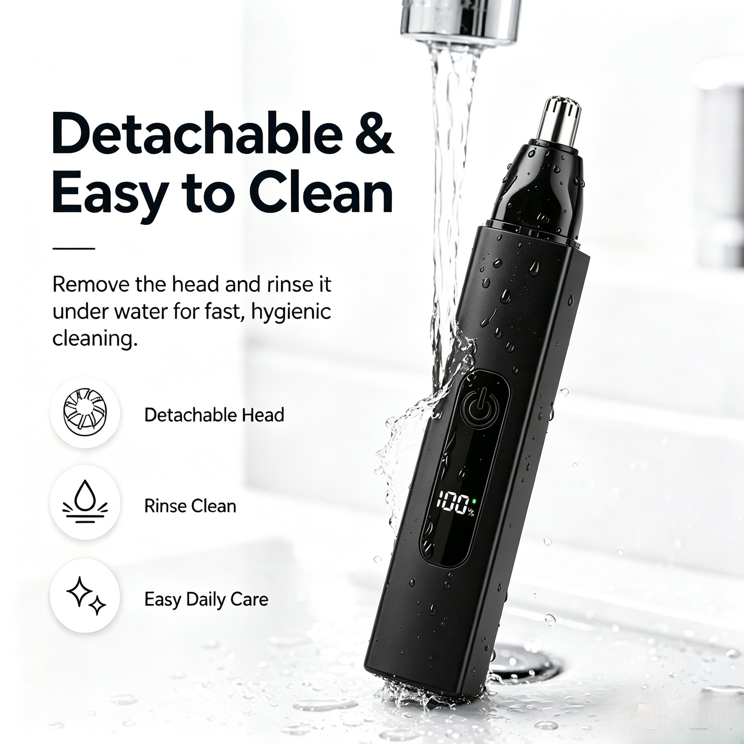 Dlibryla® Professional LED Display Nose & Ear Trimmer, Painless Travel Gifts for Men Women.