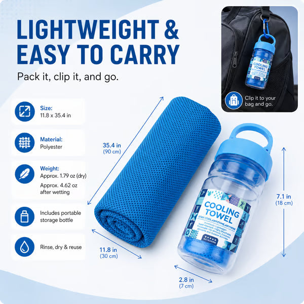 🏃❄️LAST DAY 50% OFF ✨Orodira®Cold Sweat Towel You Can Use Anywhere, Anytime! Reusable Soft Absorbent Cooling Portab