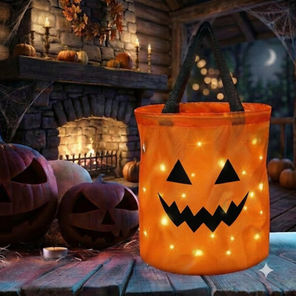 🎃2026 Halloween 50% OFF👻🌟Dlibryla® LED Light-Up Halloween Pumpkin Candy Tote Bag