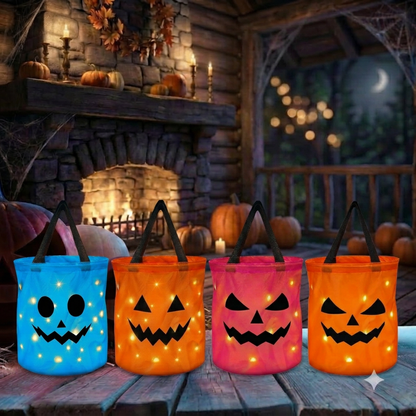 🎃2026 Halloween 50% OFF👻🌟Dlibryla® LED Light-Up Halloween Pumpkin Candy Tote Bag