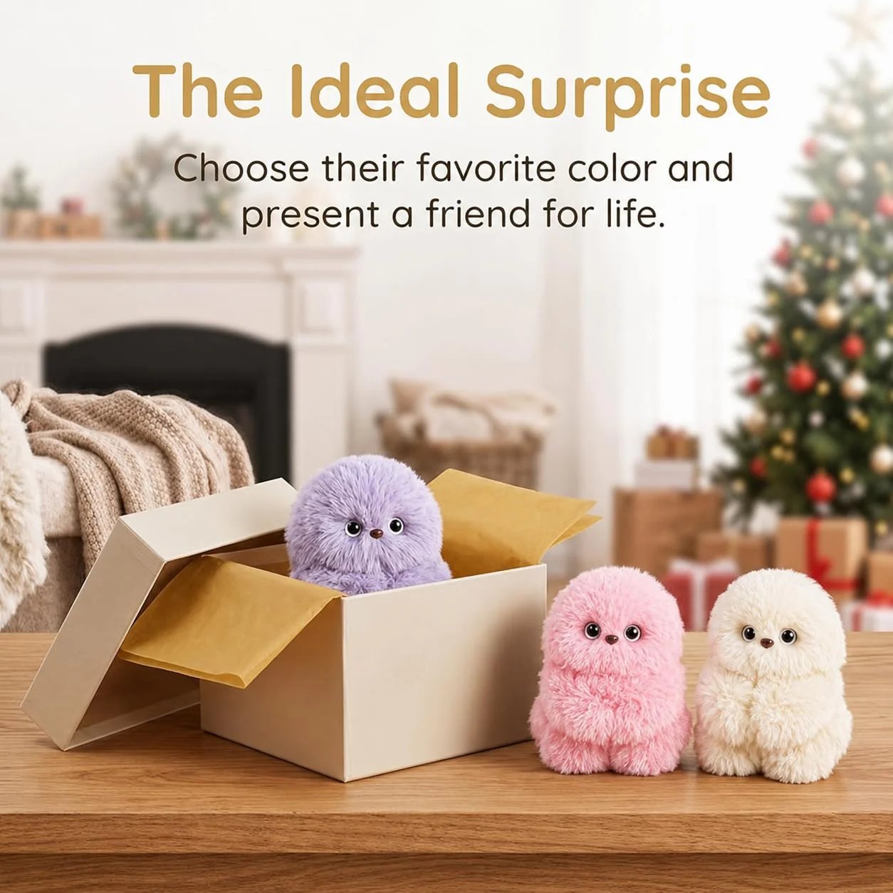 👀Dlibryla® Cute AI shy Emotional companionship robot doll bag charm plush toy👜-It can sing, turn its head, and learn to speak🤖