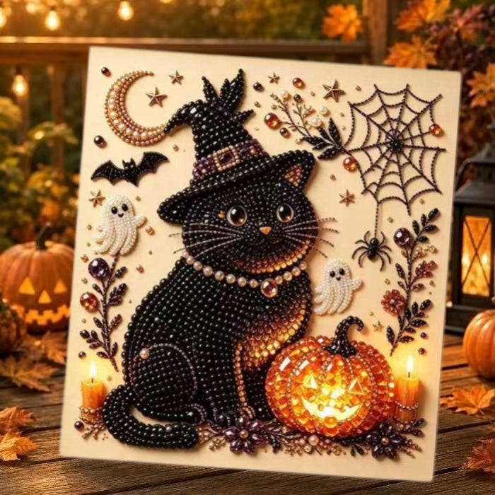 💥 Last Day 50% OFF – 👻✨Dlibryla® Halloween Pearl Art DIY Kit – Turn Tiny Pearls into Spooky-Cute Magic