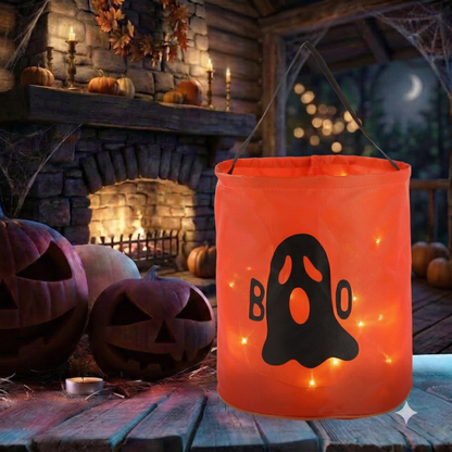 🎃2026 Halloween 50% OFF👻🌟Dlibryla® LED Light-Up Halloween Pumpkin Candy Tote Bag