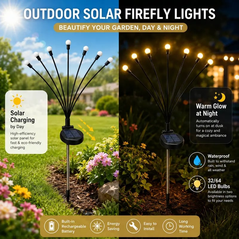 🔥Lasy day 50% OFF-🔥Dlibryla® IP65 Waterproof Solar Powered Firefly Light