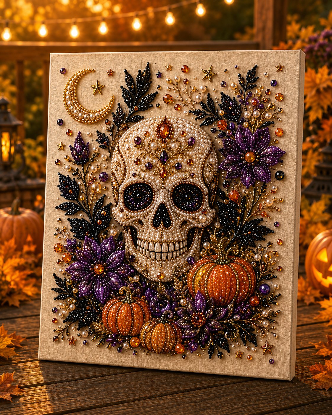 💥 Last Day 50% OFF – 👻✨Dlibryla® Halloween Pearl Art DIY Kit – Turn Tiny Pearls into Spooky-Cute Magic