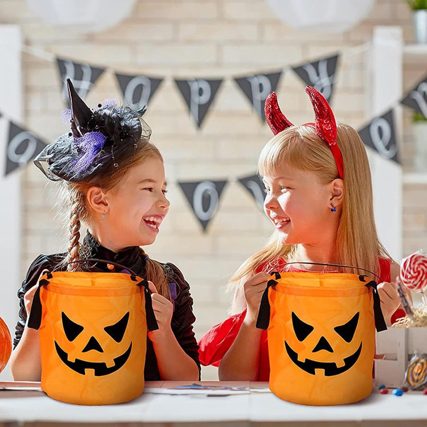 🎃2026 Halloween 50% OFF👻🌟Dlibryla® LED Light-Up Halloween Pumpkin Candy Tote Bag