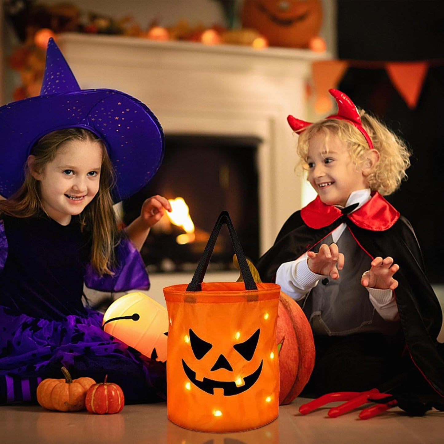 🎃2026 Halloween 50% OFF👻🌟Dlibryla® LED Light-Up Halloween Pumpkin Candy Tote Bag