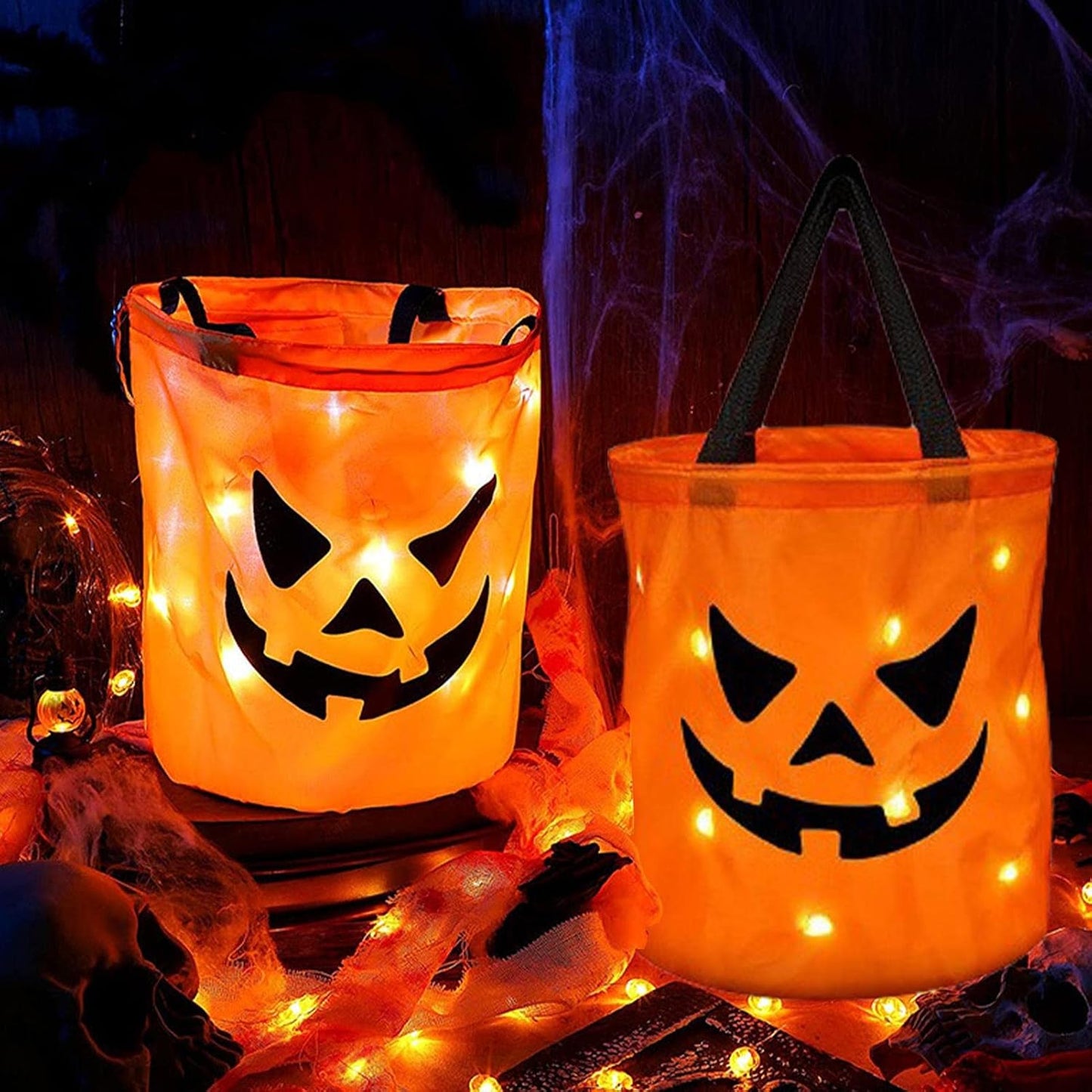 🎃2026 Halloween 50% OFF👻🌟Dlibryla® LED Light-Up Halloween Pumpkin Candy Tote Bag
