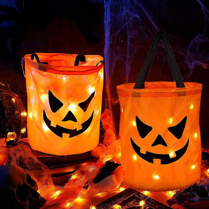 🎃2026 Halloween 50% OFF👻🌟Dlibryla® LED Light-Up Halloween Pumpkin Candy Tote Bag