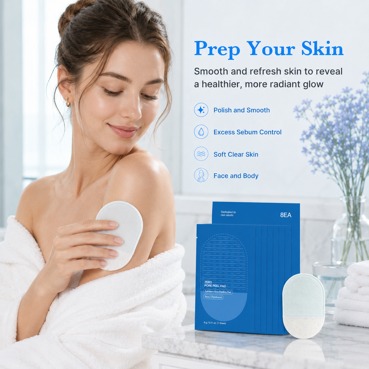 Dlibryla® Body Exfoliating Scrub Pads For Bumpy Flaky Skin 8 Pack