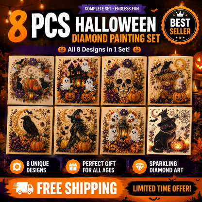 💥 Last Day 50% OFF – 👻✨Dlibryla® Halloween Pearl Art DIY Kit – Turn Tiny Pearls into Spooky-Cute Magic