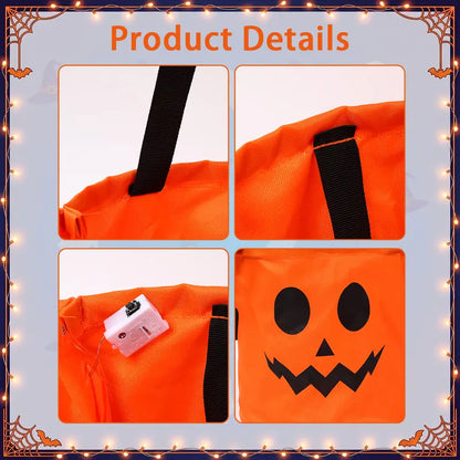 🎃2026 Halloween 50% OFF👻🌟Dlibryla® LED Light-Up Halloween Pumpkin Candy Tote Bag