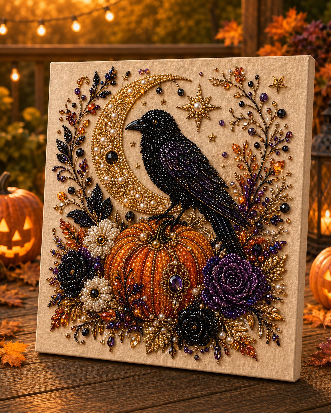 💥 Last Day 50% OFF – 👻✨Dlibryla® Halloween Pearl Art DIY Kit – Turn Tiny Pearls into Spooky-Cute Magic