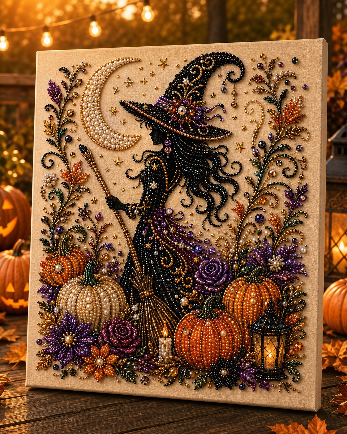 💥 Last Day 50% OFF – 👻✨Dlibryla® Halloween Pearl Art DIY Kit – Turn Tiny Pearls into Spooky-Cute Magic