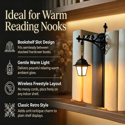 Dlibryla® Mini Library Lantern Shelf Lamp for Cozy Reading Nook Decor