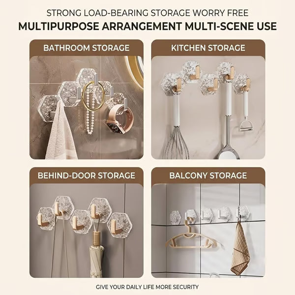 🔥💕LAST DAY 50% OFF ✨Orodira®Hexagonal Ripple Heavy Duty Hooks for Bathroom, Kitchen & Household Organization upsell