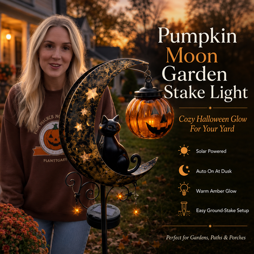 🎃 Halloween Early Bird Sale | 50% OFF Pumpkin Moon Garden Stake Light