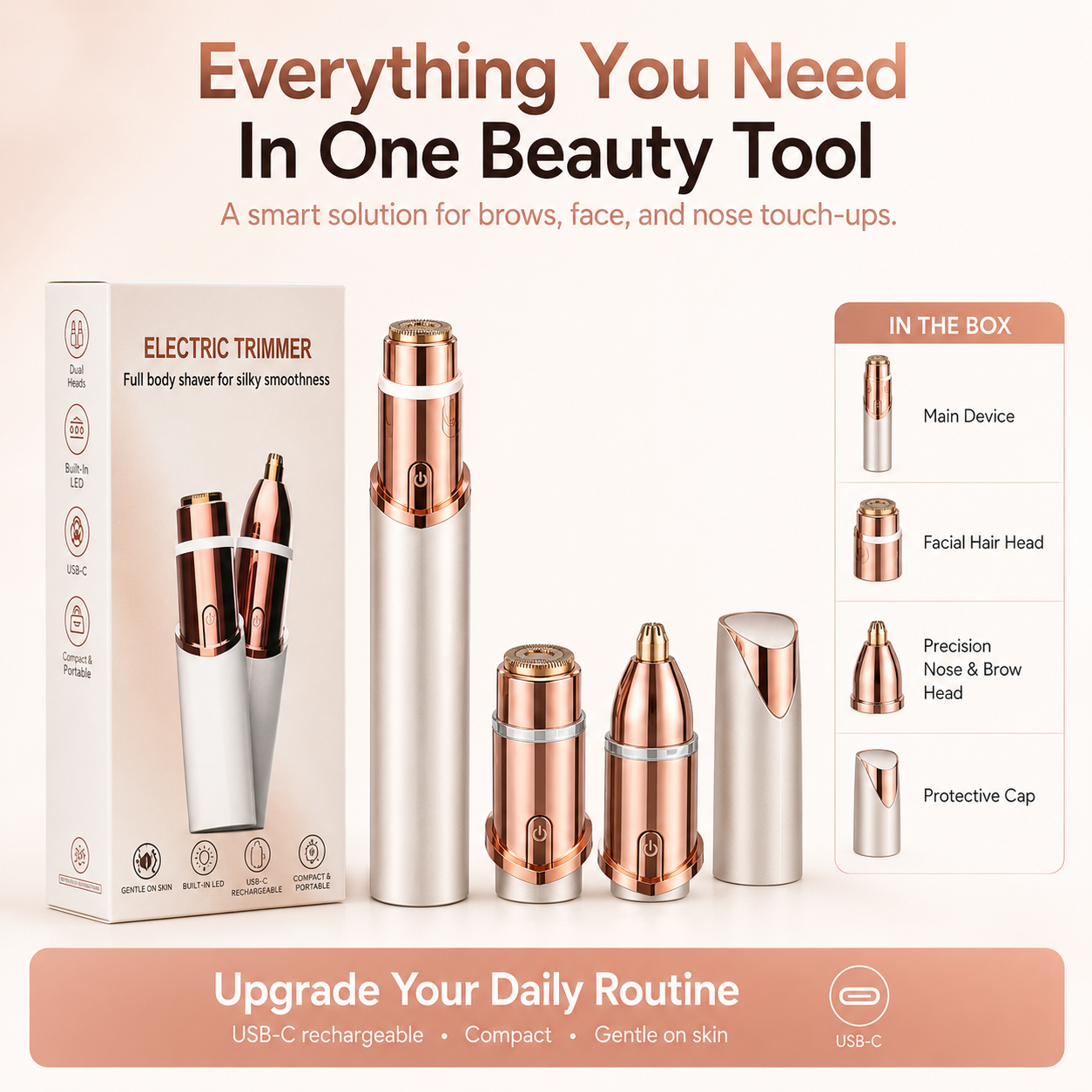 🎉Last Day 50% OFF✨🔥2 in 1 Facial & Eyebrow Hair Trimmer