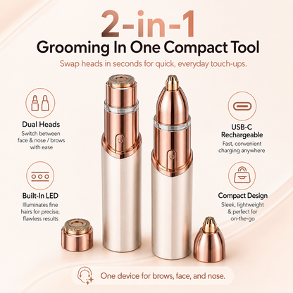 🎉Last Day 50% OFF✨🔥2 in 1 Facial & Eyebrow Hair Trimmer