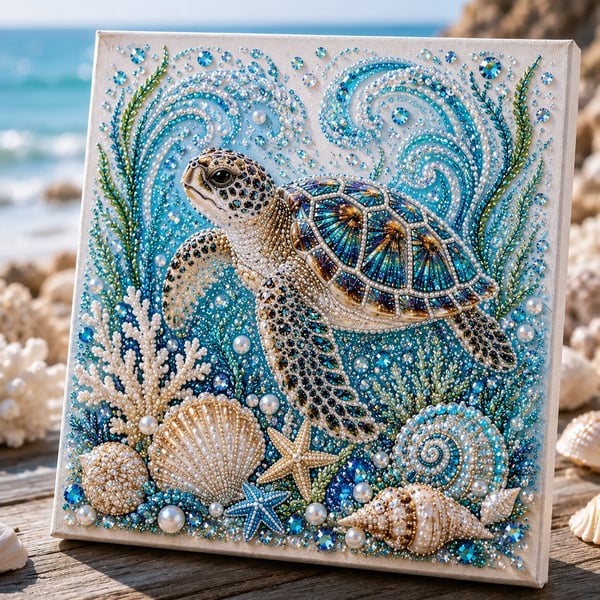 🌊Dlibryla® Ocean Pearl Diamond Painting Kit – 8 Designs
