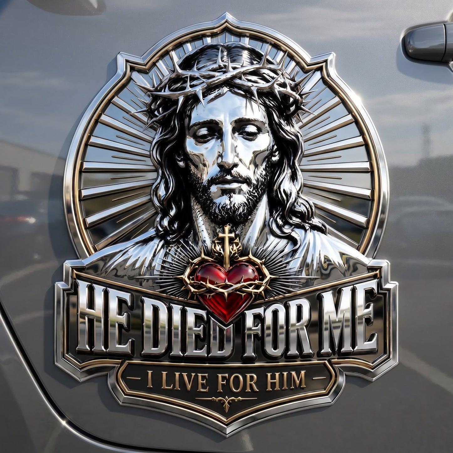 🎉Last Day 50% OFF✨🎖He Died For Me Emblem Car Decal
