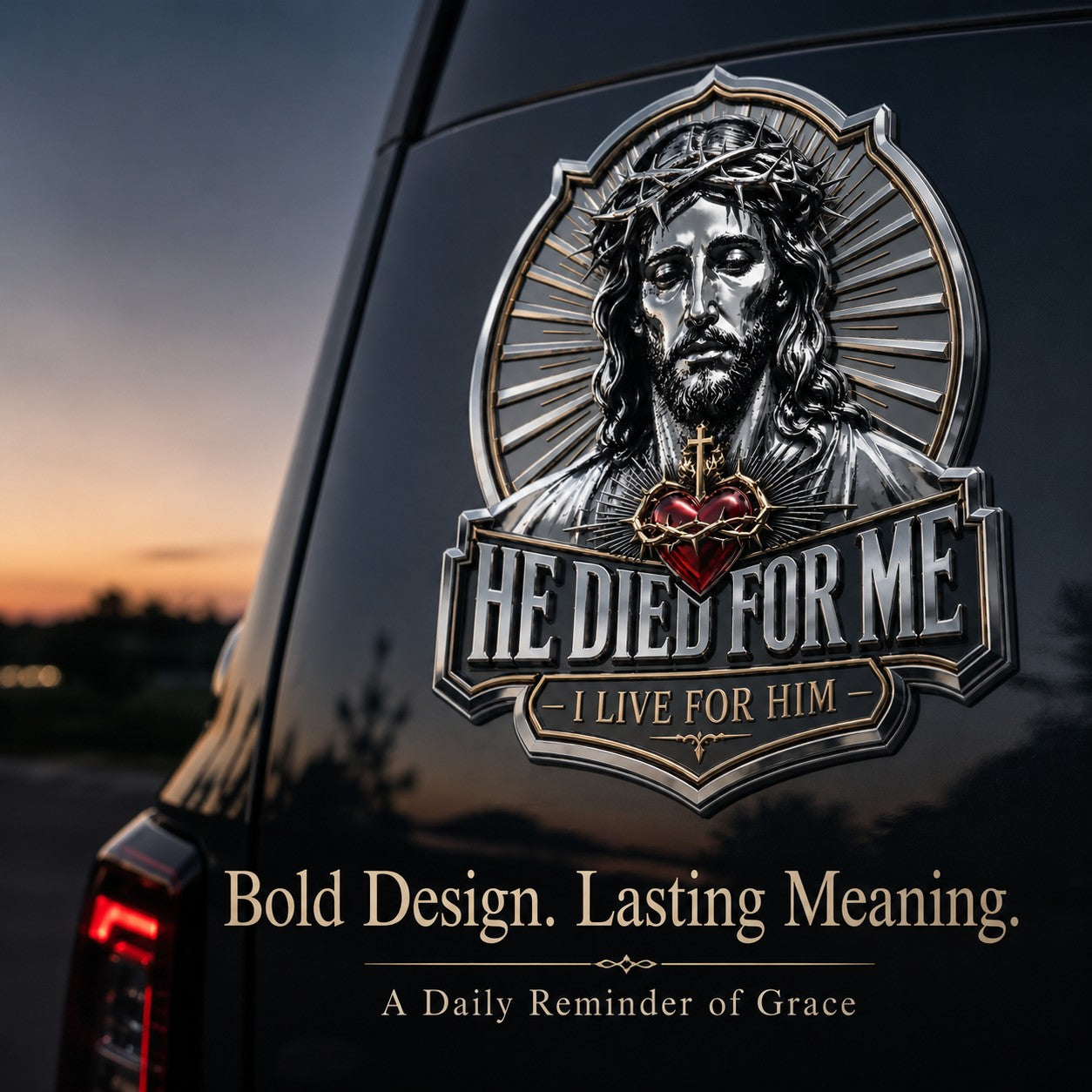 🎉Last Day 50% OFF✨🎖He Died For Me Emblem Car Decal