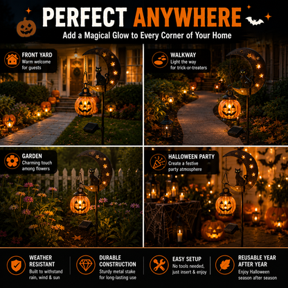 🎃 Halloween Early Bird Sale | 50% OFF Pumpkin Moon Garden Stake Light