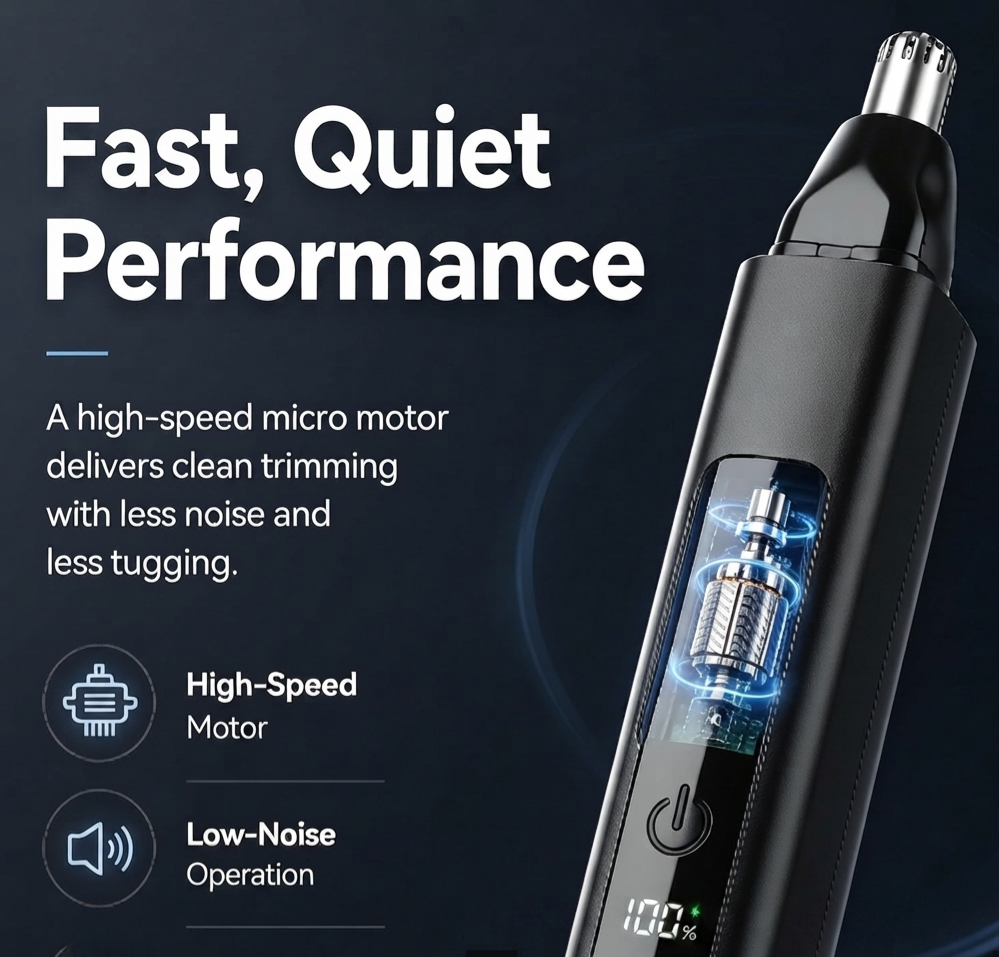 Dlibryla® Professional LED Display Nose & Ear Trimmer, Painless Travel Gifts for Men Women.