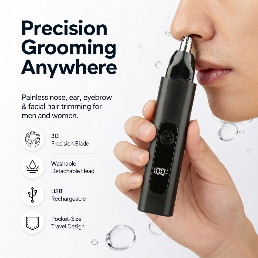 Dlibryla® Professional LED Display Nose & Ear Trimmer, Painless Travel Gifts for Men Women.