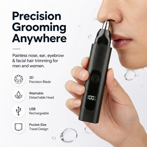 Dlibryla® Professional LED Display Nose & Ear Trimmer, Painless Travel Gifts for Men Women.