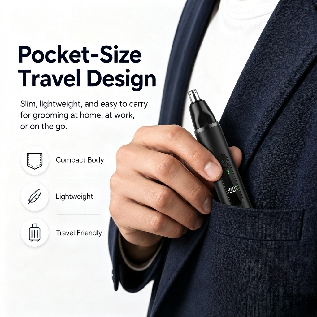 Dlibryla® Professional LED Display Nose & Ear Trimmer, Painless Travel Gifts for Men Women.