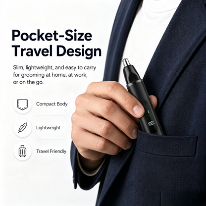 Dlibryla® Professional LED Display Nose & Ear Trimmer, Painless Travel Gifts for Men Women.