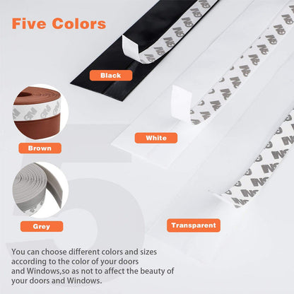 Dlibryla® 16.4Ft Door Weather Stripping | Adhesive Draft Stopper Seal Strip for Doors, Windows & Shower Doors