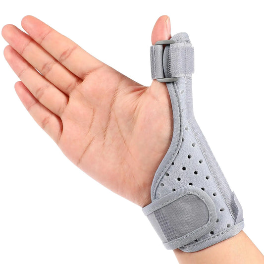 Thumb Splint Finger Fixed Wrist Guard Strong Support Aluminum Plate Comfortable Fit Breathable Fabric Stops Grey Joint
