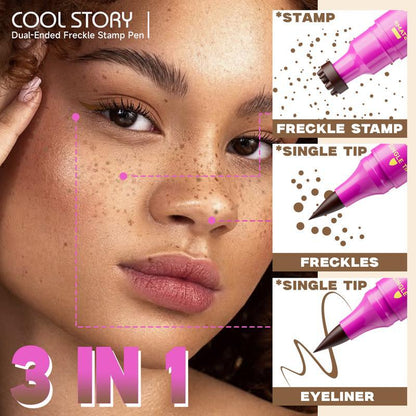🎉Last Day 50% OFF🔥3-in-1 Waterproof Freckle Stamp Pen & Fine-Tip Liner